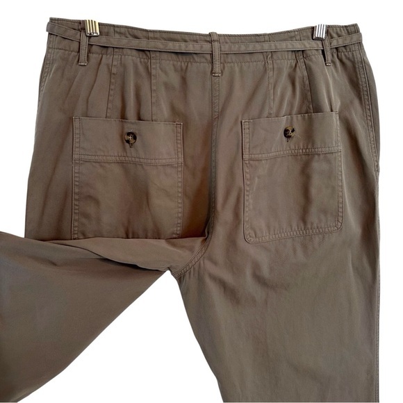 CLUB‎ MONACO Tea Dyed Bootcut Cropped Chinos Army Green Utility Vibe Size 12 - Picture 9 of 14